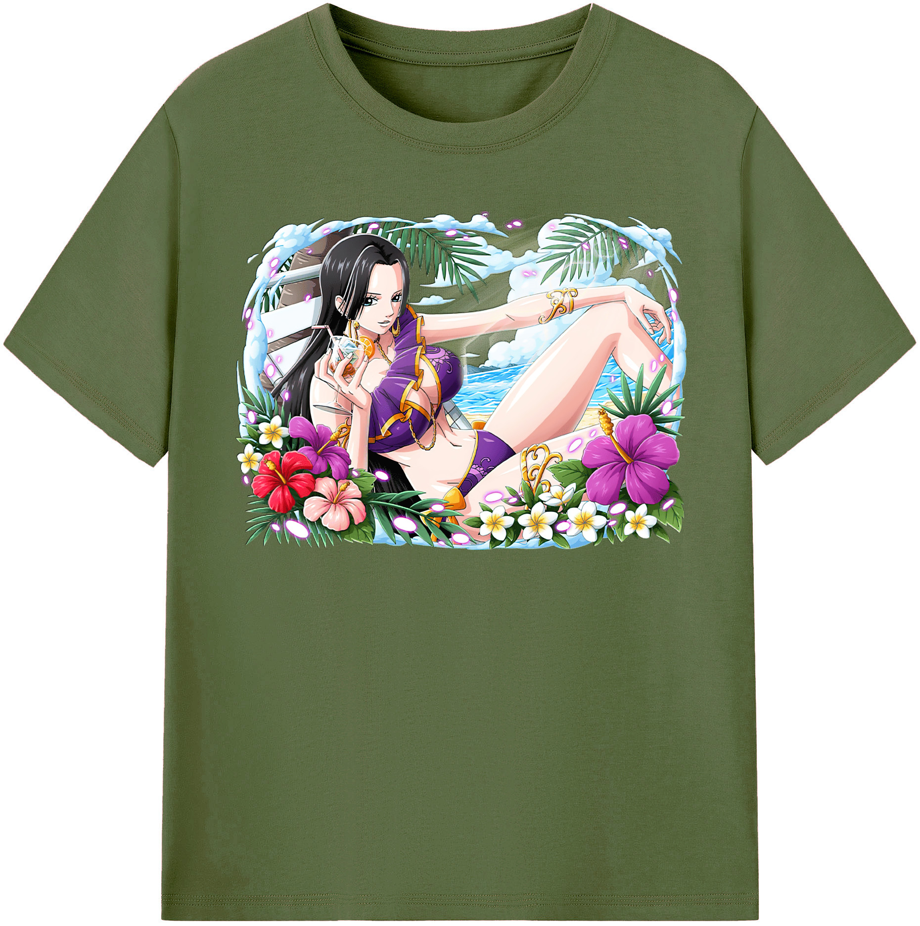 （画像用） ワンピース ボア・ハンコック ONE PIECE Boa·Hancock 綿100％半袖Tシャツ（フロントプリント）